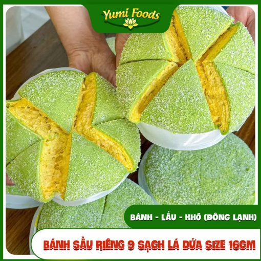 Bánh Sầu Riêng, 9 Sạch, Lá Dứa, Size 16cm (600g)