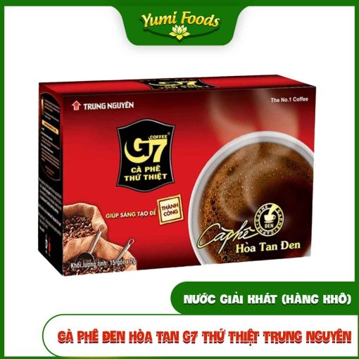 Cà Phê Đen Hòa Tan, G7 Thứ Thiệt, Trung Nguyên, 336g (21 Gói), yumifoods