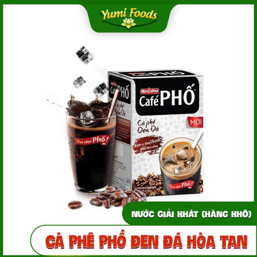 Cà Phê Phố, Đen Đá, Hòa Tan, 160g (10 Gói), yumifoods