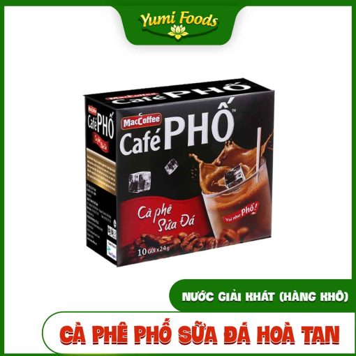 Cà Phê Phố, Sữa Đá, Hoà Tan, 240g (10 gói), yumifoods