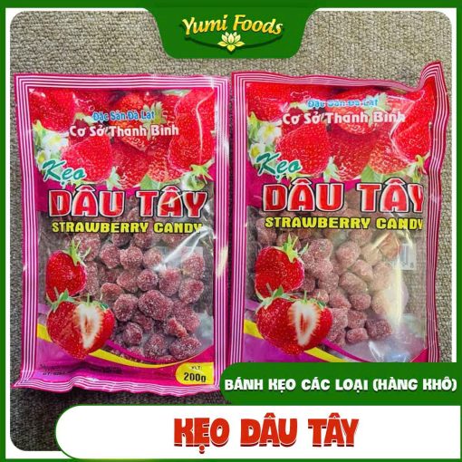 Kẹo Dâu Tây, 200g, yumifoods. đặc sản