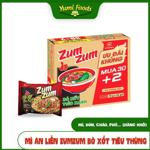 Mì Ăn Liền, ZumZum, Bò Xốt Tiêu, Thùng, yumifoods