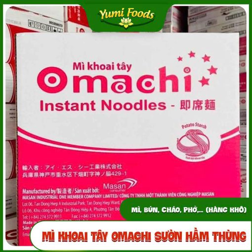 Mì Khoai Tây, Omachi, Sườn Hầm, Thùng, 6 Lốc x 5 Gói, yumifoods