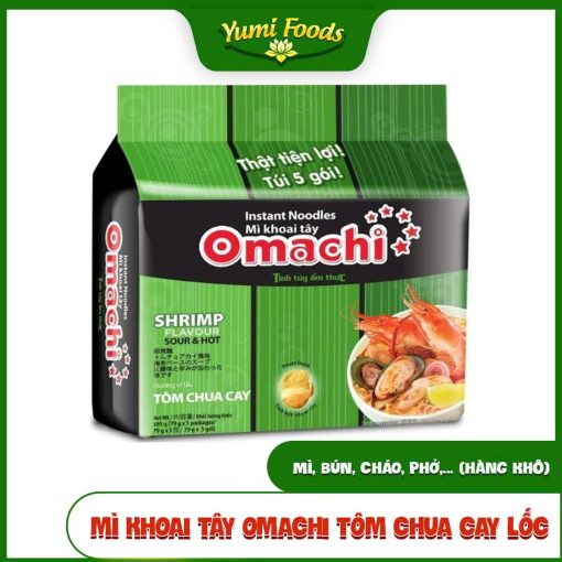 Mì Khoai Tây, Omachi, Tôm Chua Cay, Lốc 5 Gói, yumifoods