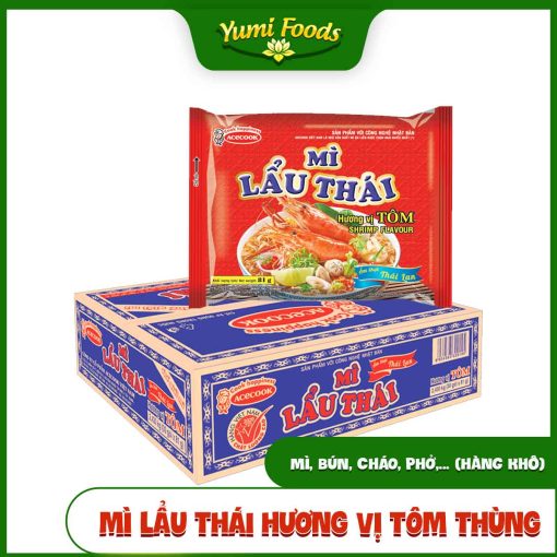 Mì Lẩu Thái, Hương Vị Tôm, Thùng, yumifoods