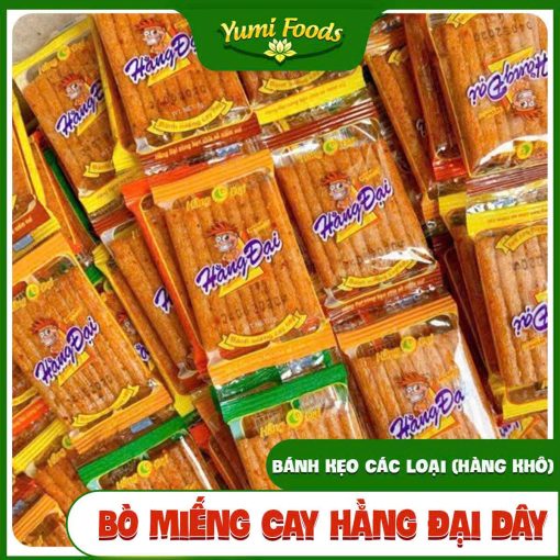 Snack Bò Miếng Cay, Hằng Đại, Dây 12 Miếng, yumifoods