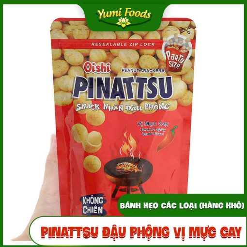 Snack Nhân Đậu Phộng, Vị Mực Cay, Pinattsu Oishi, 85g, YUMIFOODS