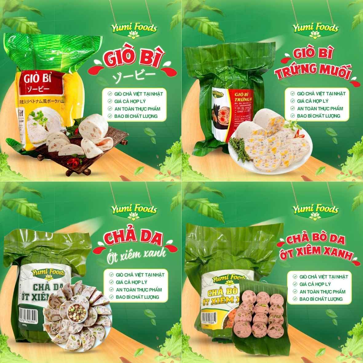 Tìm nguồn sỉ giò bì, giò bì trứng muối, giò da ớt xiêm tại Nhật?